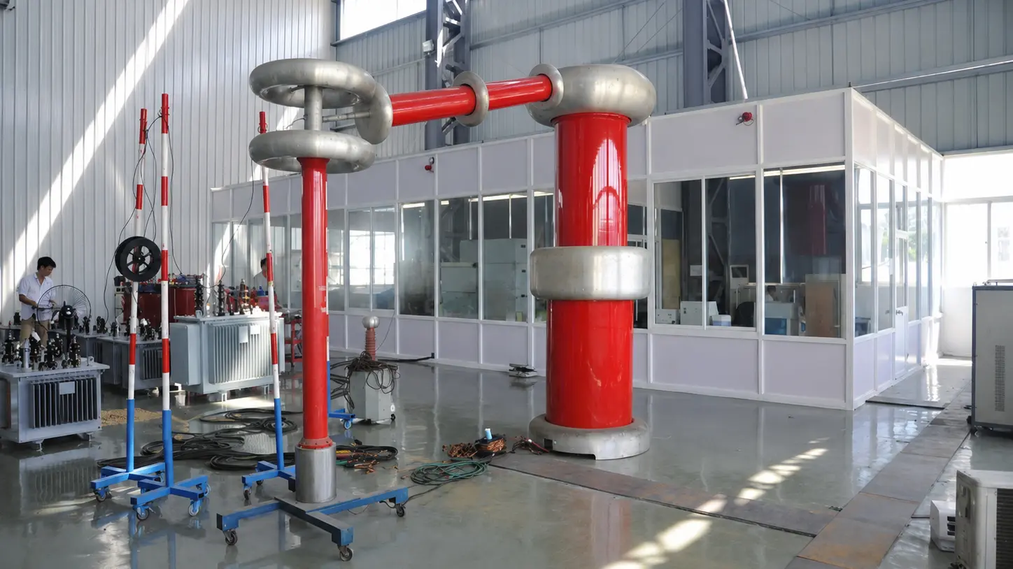 Transformer testing laboratory with high-voltage test equipment at CMC Electric