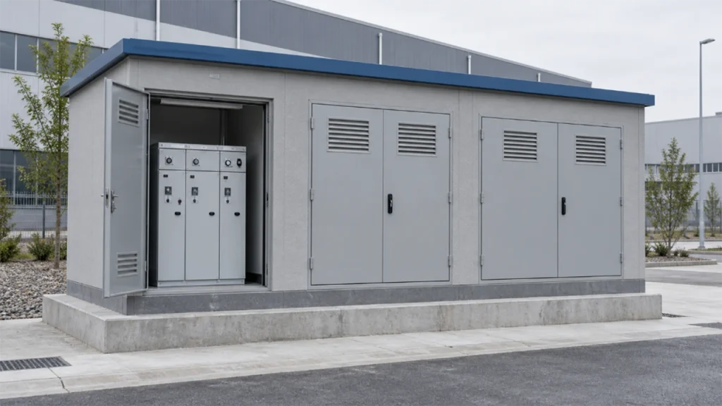 SRM6-12 ring main unit installed in a prefabricated substation