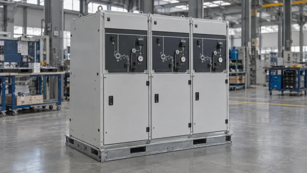 SRM6-12 three-unit ring main unit in an electrical equipment factory